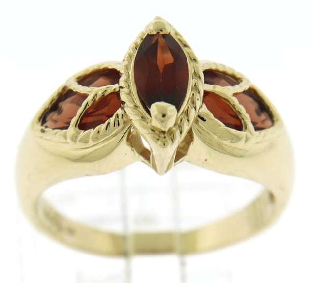 Beautiful Marquooise & Pear Garnet Yellow Gold Ring