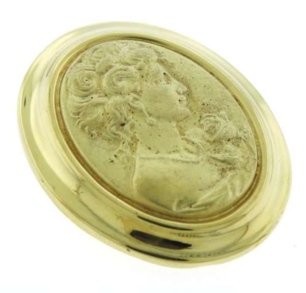 Regal 14kt Yellow Gold Etruscan Oval Cameo Pendant
