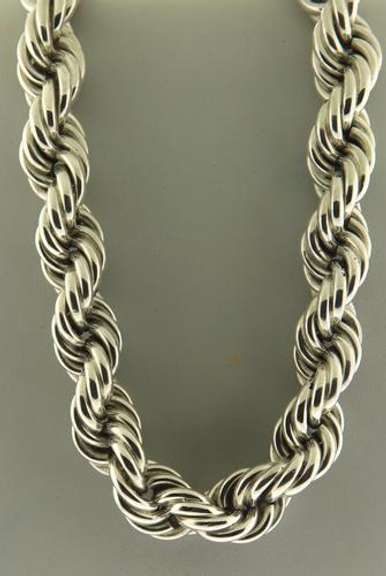Huge and Heavy Sterling Silver Rope Necklace