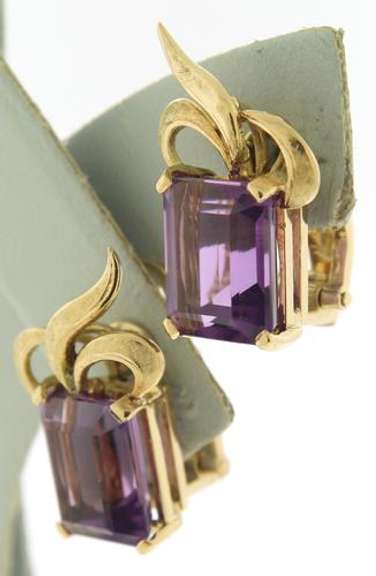 Stunnign 18kt Amethyst Clip on Earrings
