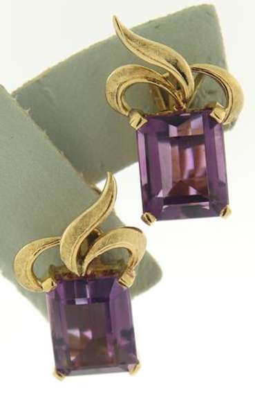 Stunnign 18kt Amethyst Clip on Earrings