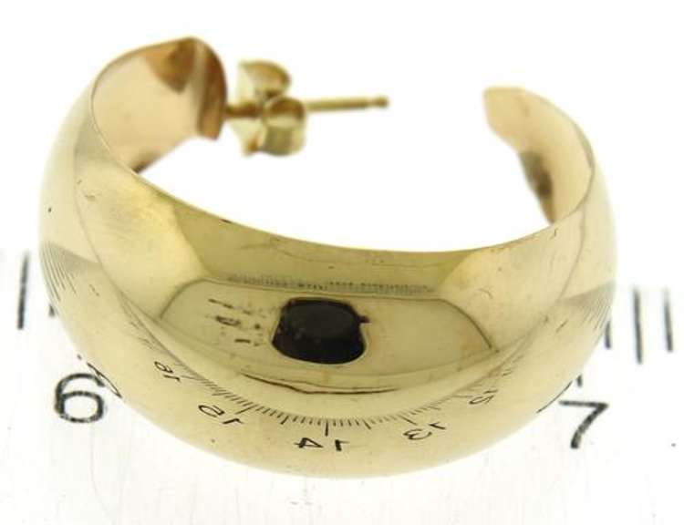Modern and Wide Yellow Gold Hoop Earrings