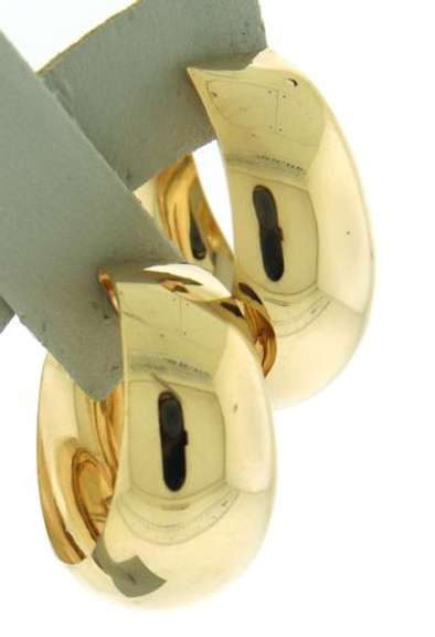 Modern and Wide Yellow Gold Hoop Earrings