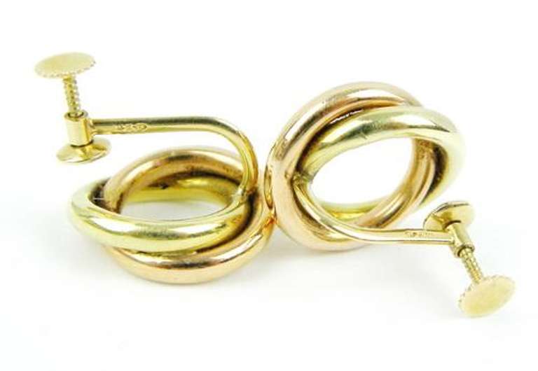 Classic Vintage 14K Yellow & Rose Gold Infinity Earrings