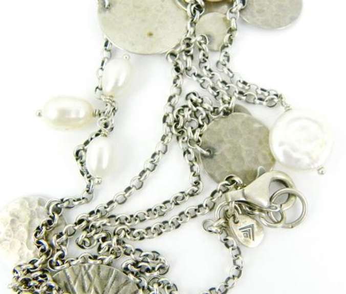 Silpada Sterling Charm & Pearls Necklace