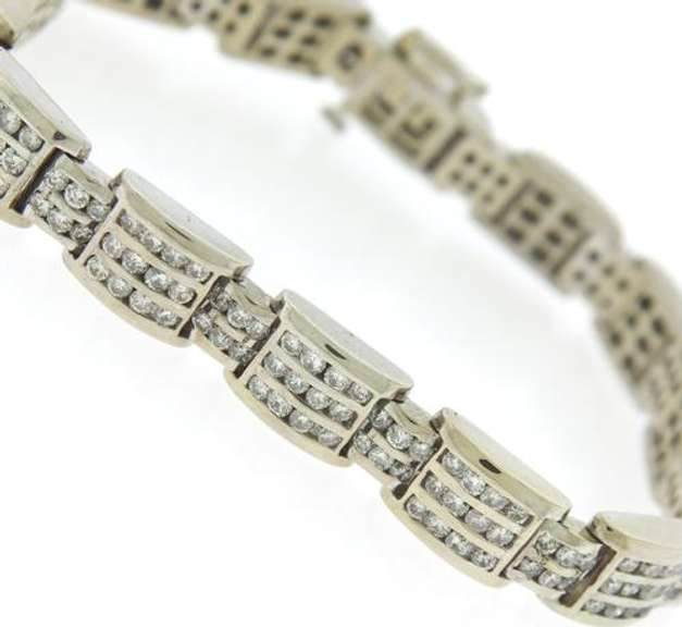 Dazzling White Gold Diamond Channel Set Bracelet