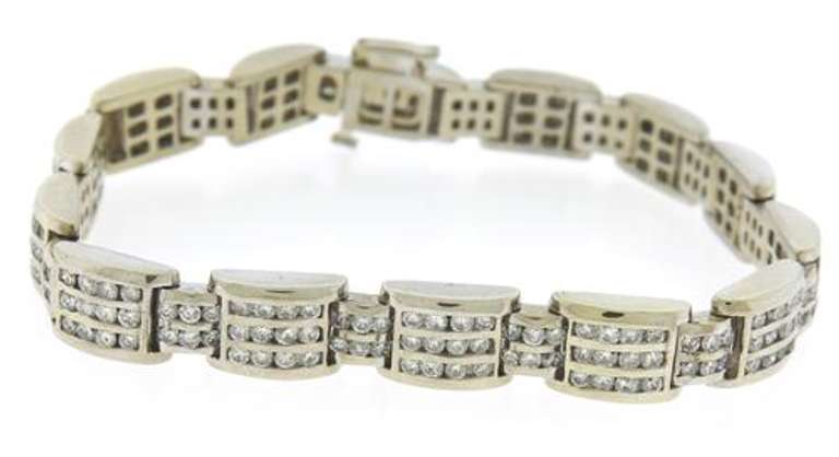 Dazzling White Gold Diamond Channel Set Bracelet