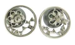 11 MM Gray Tahitian Pearl Earrings with Diamonds