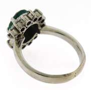 Amazing White Gold Emerald w Diamond Halo Ring