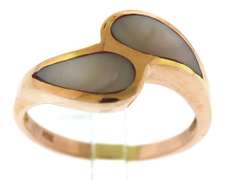 Rose Gold Pink Mop Inlay Bypass Ring