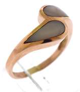 Rose Gold Pink Mop Inlay Bypass Ring