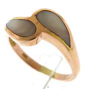 Rose Gold Pink Mop Inlay Bypass Ring