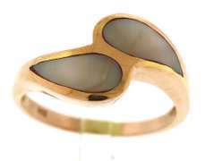 Rose Gold Pink Mop Inlay Bypass Ring