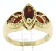Beautiful Marquooise & Pear Garnet Yellow Gold Ring