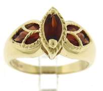 Beautiful Marquooise & Pear Garnet Yellow Gold Ring