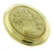 Regal 14kt Yellow Gold Etruscan Oval Cameo Pendant