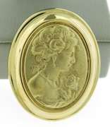 Regal 14kt Yellow Gold Etruscan Oval Cameo Pendant
