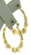 Popular Yellow Gold Bamboo Hoop Earrings