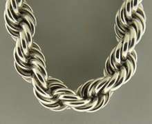 Huge and Heavy Sterling Silver Rope Necklace