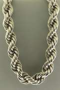 Huge and Heavy Sterling Silver Rope Necklace