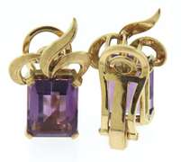 Stunnign 18kt Amethyst Clip on Earrings