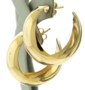Modern and Wide Yellow Gold Hoop Earrings
