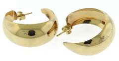 Modern and Wide Yellow Gold Hoop Earrings