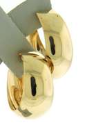 Modern and Wide Yellow Gold Hoop Earrings
