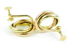 Classic Vintage 14K Yellow & Rose Gold Infinity Earrings