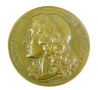 Early French Bronze Medallion - Poquelin de Moliere