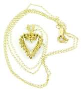 Vintage 10K Diamond Heart Pendant & Chain