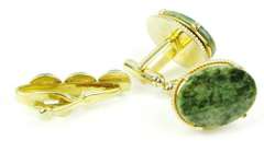 Superb Vintage Jade Cuff Links & Tie Bar