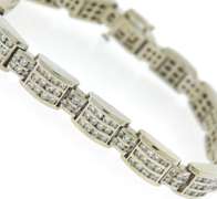 Dazzling White Gold Diamond Channel Set Bracelet