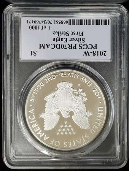 2018 Certified Proof Silver Eagle PF70 PCGS
