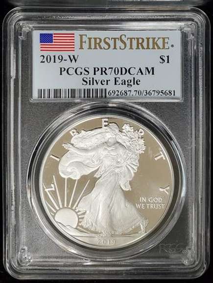 2019 Certified Proof Silver Eagle PF70 PCGS