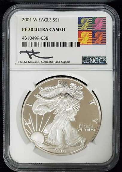 2001 Certified Proof Silver Eagle PF70 NGC