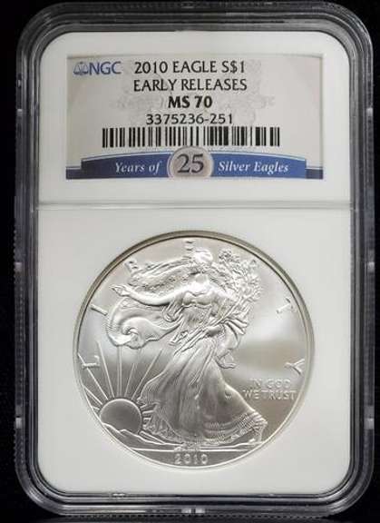 2010 Certified Silver Eagle MS70 NGC
