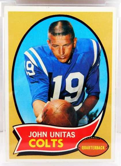 1970 Johnny Unitas Colts Football Card, Graded