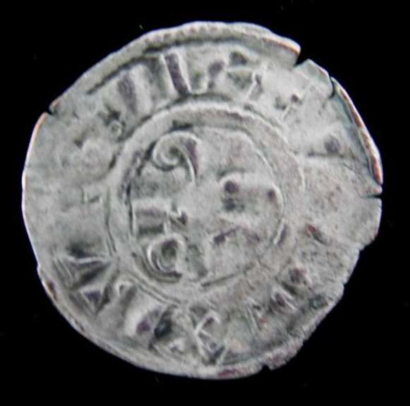 Rare Hugh V 1305-1315 Burgundy Quarter Anchor Coin