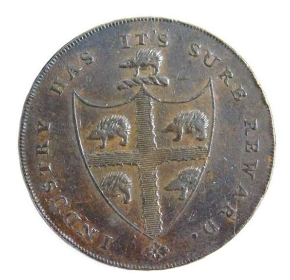 Rare 1793 Warwickshire, Birmingham 1/2 Penny Token
