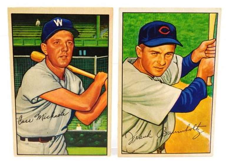 2 Bowman Gum 1952 Baseball Cards