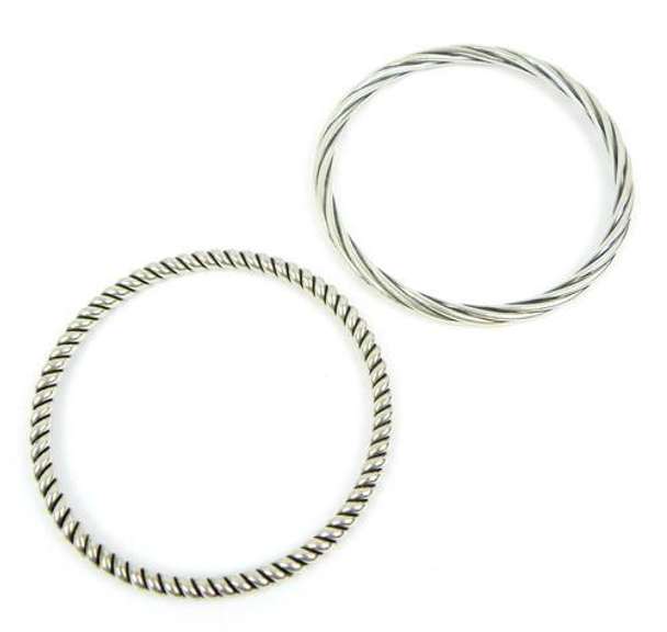 2 Heavy Sterling Silver Vintage Bangle Bracelets