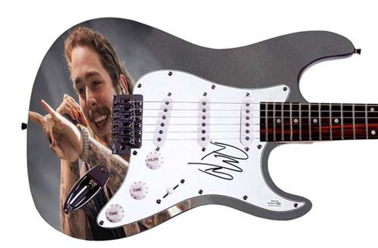 Post Malone Autographed Custom Photo Guitar