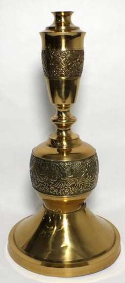 Vintage Brass Collection of One big vase and 3 candlesticks