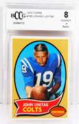 1970 Johnny Unitas Colts Football Card, Graded