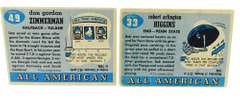 2 Topps 1956 All-American College Football Cards