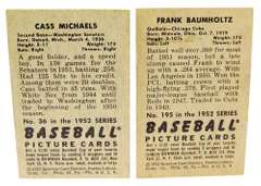 2 Bowman Gum 1952 Baseball Cards