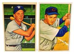 2 Bowman Gum 1952 Baseball Cards