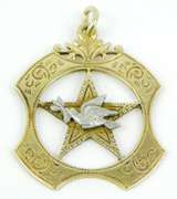 Vintage 10K Rebekah Odd Fellows Dove Pendant