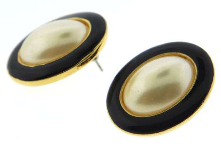 Vintage Gold Plated Large custom Pearl Earrings